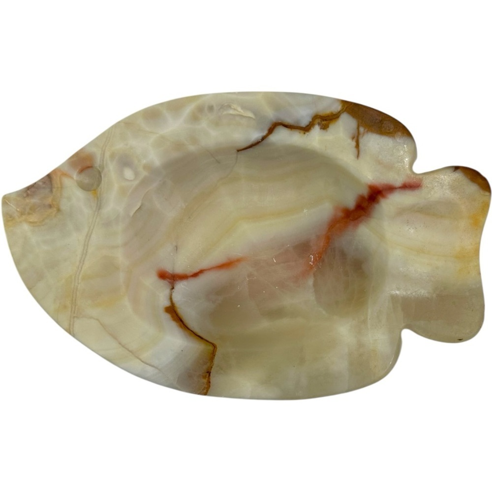 Onyx Stone Carved Fish Soap Dish
